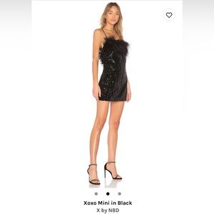 NBD Sequin Feather Dress